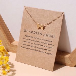 Guardian Angel Wing Charm Necklace with Quote Card